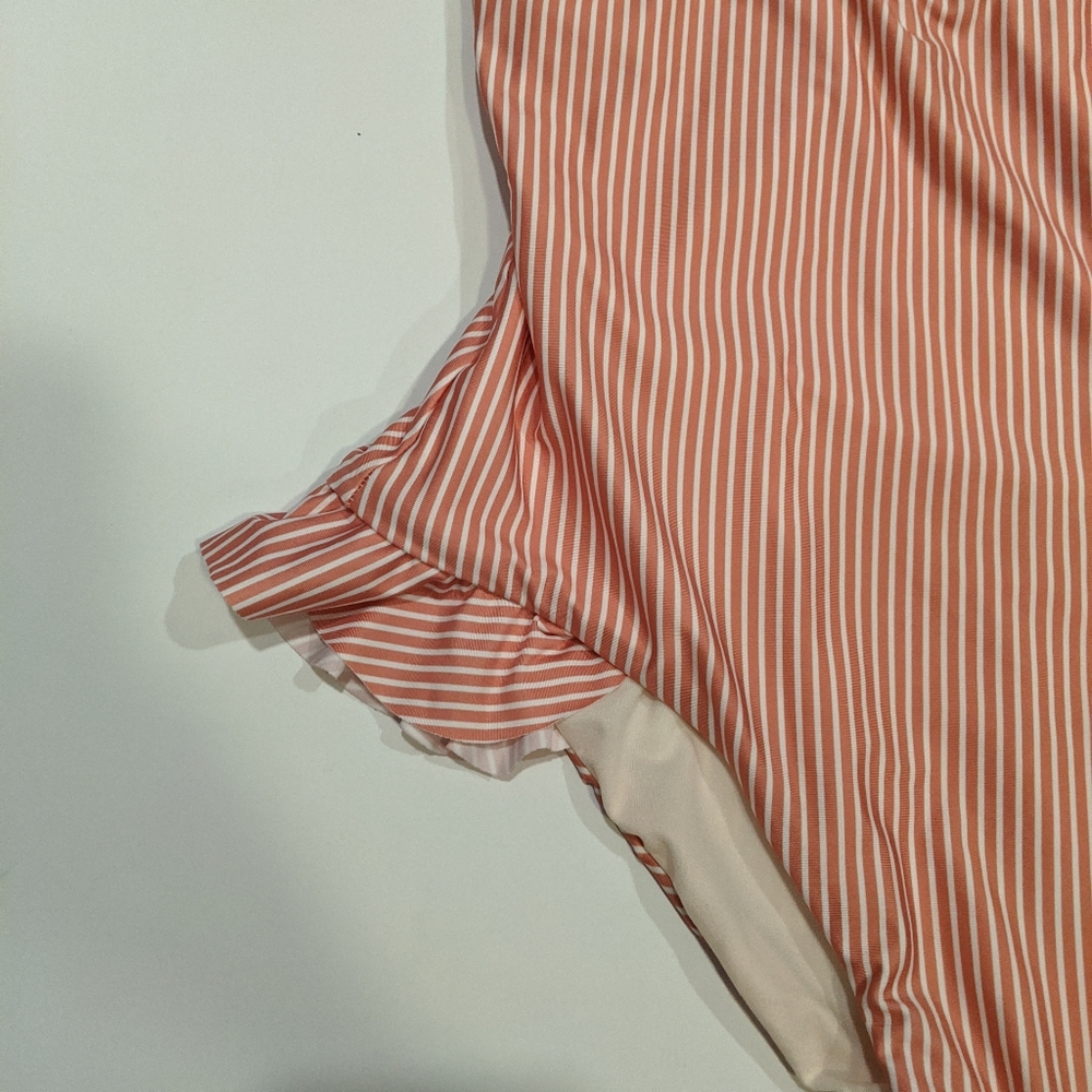 Lauren Conrad Swimsuit One Piece Striped Ruffle M - Picture 4 of 7
